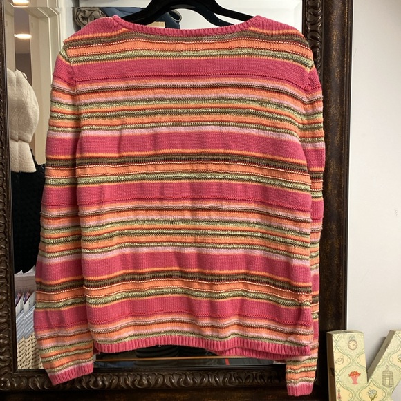 Talbots pink striped sweater - Picture 4 of 7